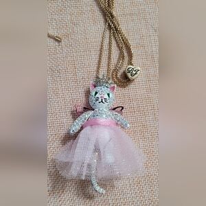 Betsey Johnson Fairy Princess Kitty Necklace
